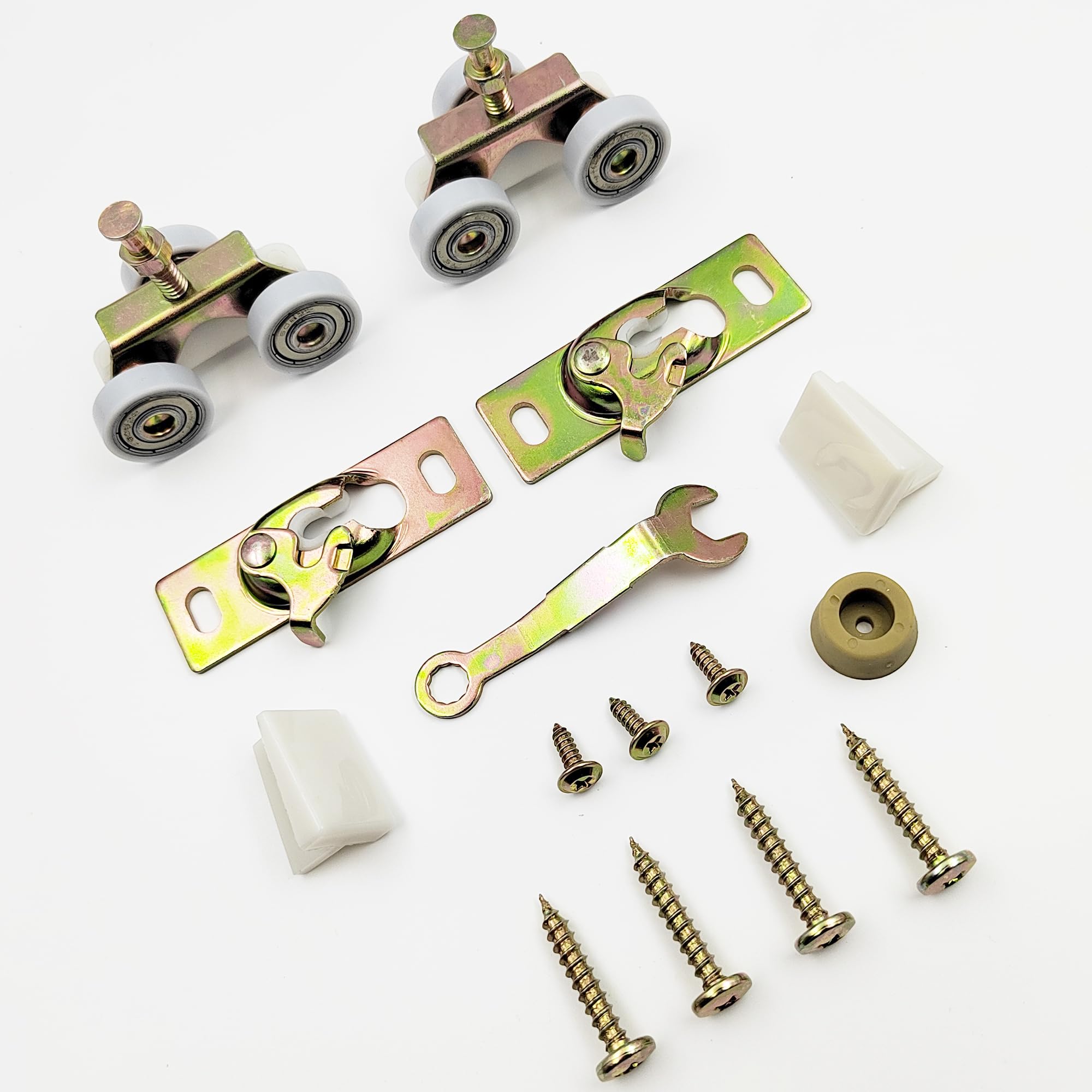 Etokfoks  pocket door commercial grade hanger kit fits part 1125 upgrades 1500 hardware with nylon ball bearing rollers for doors to 200 lb