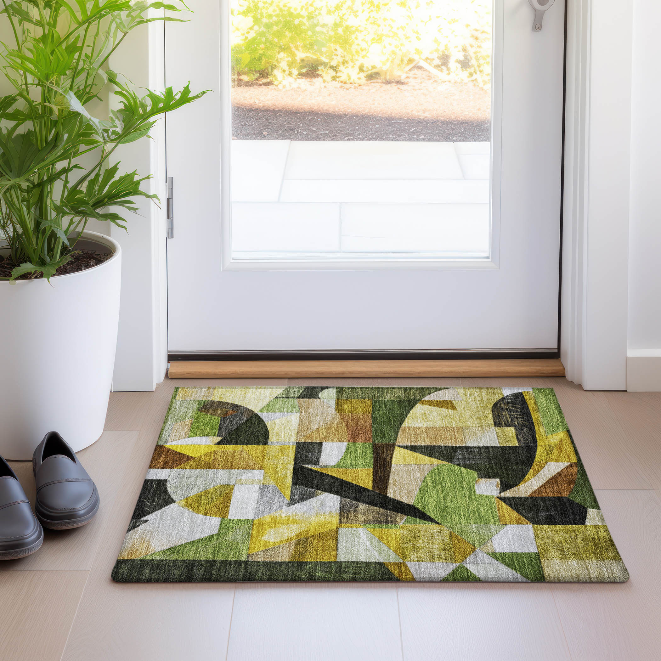 Addison Rugs ACN1757GE20X30 Chantille ACN1757GE 1 x 2 (ft) Loomed Green Rectangular Indoor/Outdoor Machine washable Pet Friendly Area rug
