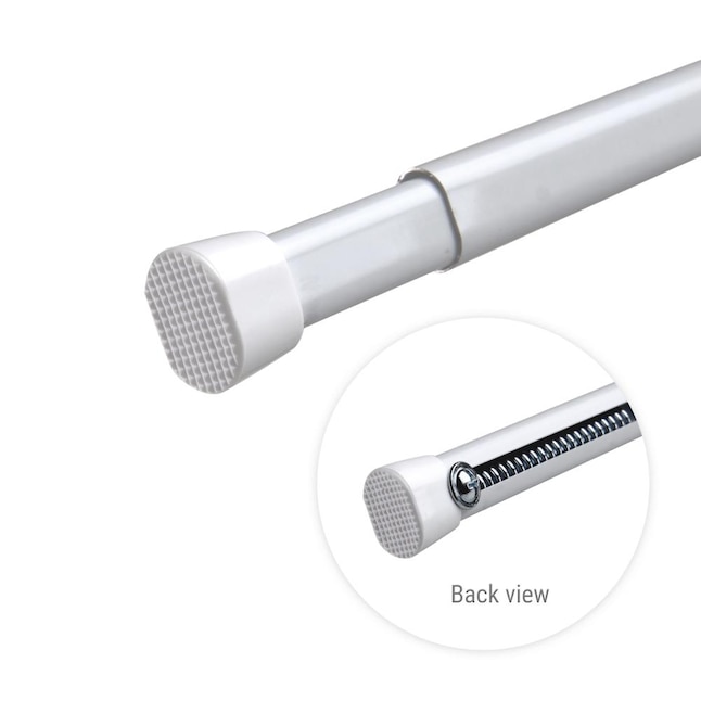 White Steel Tension Curtain Rod, Tension Rod Curtain Pole