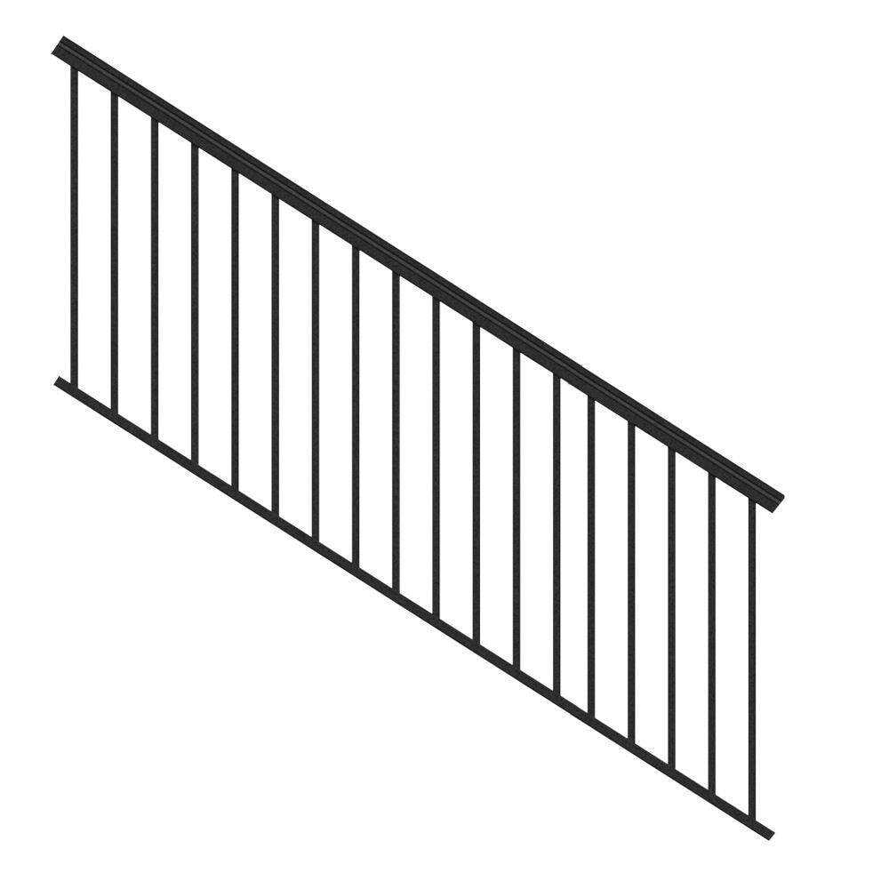 Freedom Versarail Stair 6 Ft X 2 75 In X 36 In Black Aluminum Deck Stair Rail Kit Square Balusters Included Assembly Required In The Deck Railing Department At Lowes Com