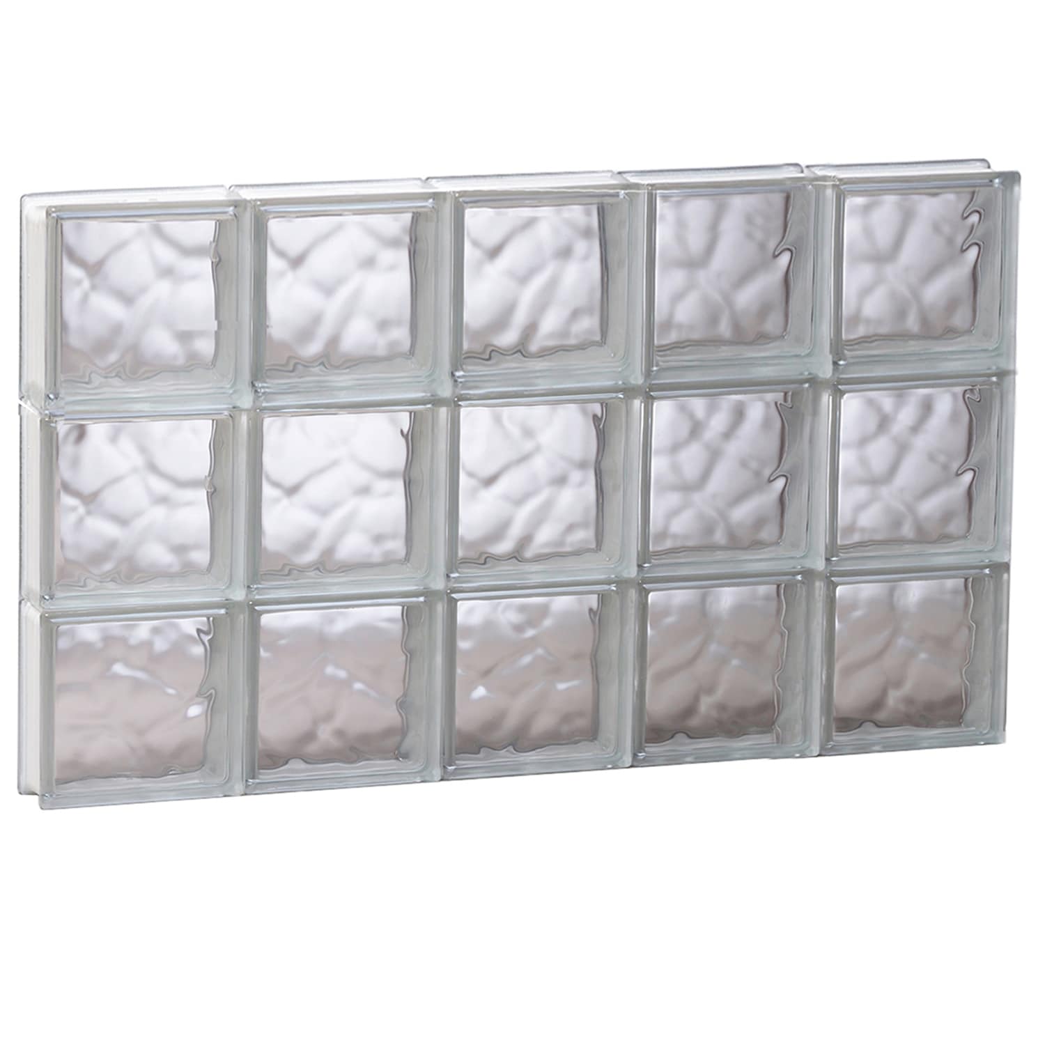 REDI2SET S4024DC Wavy Glass 38-3/4-in x 23-1/4-in Frameless Replacement Glass Block Window