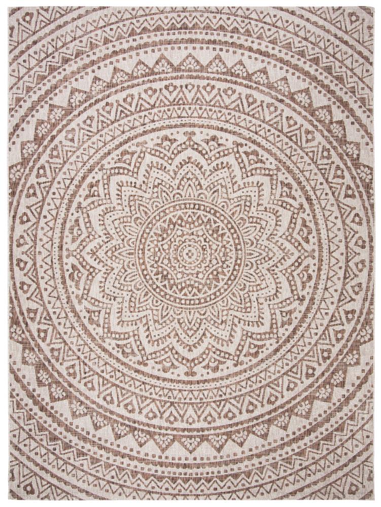 Safavieh CY8734-36312-8 Courtyard Bora 8 x 11 (ft) Loomed Polypropylene Light Beige/Light Brown Rectangular Indoor/Outdoor Trellis Coastal Area rug