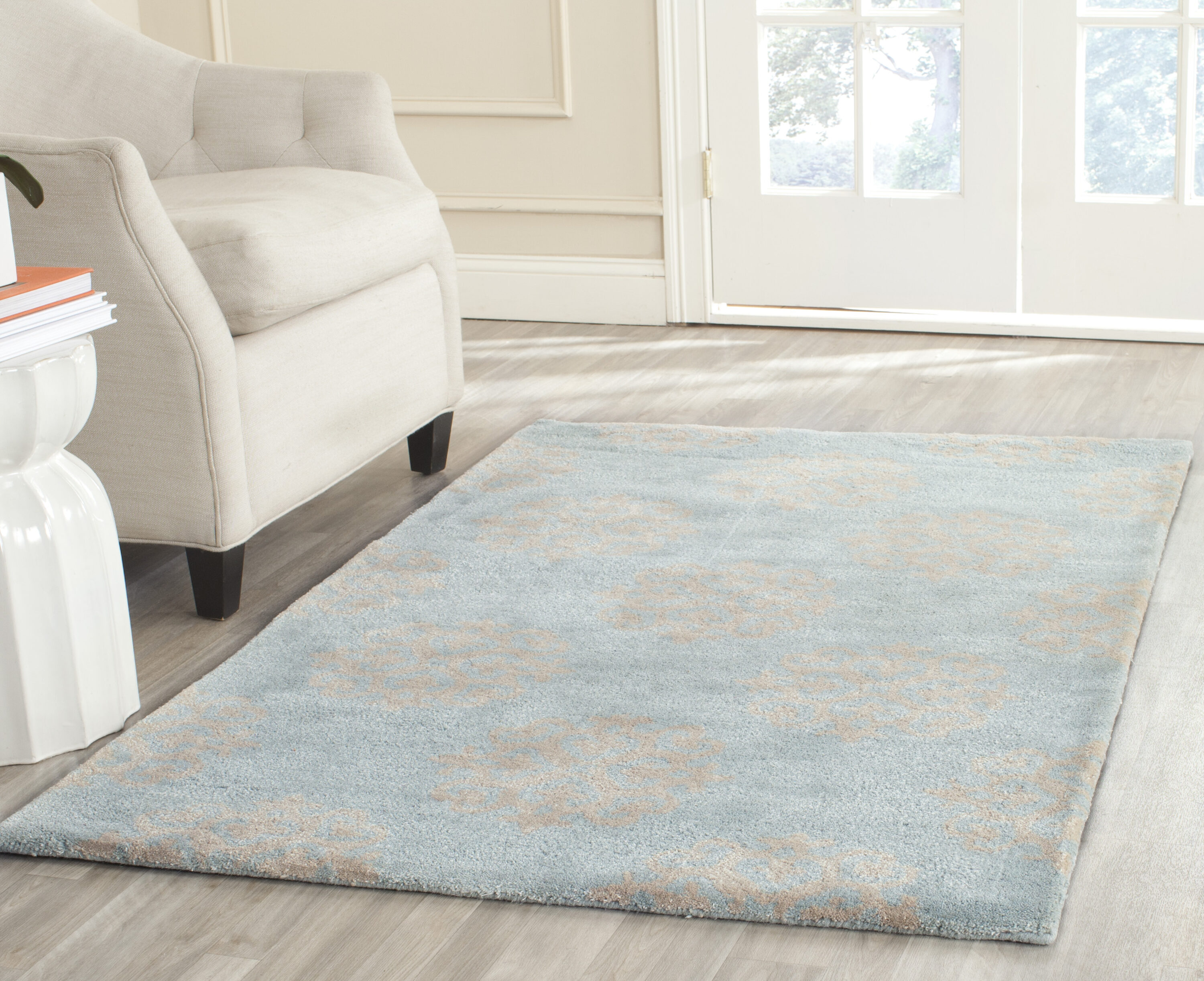 Safavieh SOH724A-4 Soho Hue 4 x 6 (ft) Tufted Wool Turquoise/Yellow Rectangular Indoor Abstract Farmhouse/Cottage Area rug