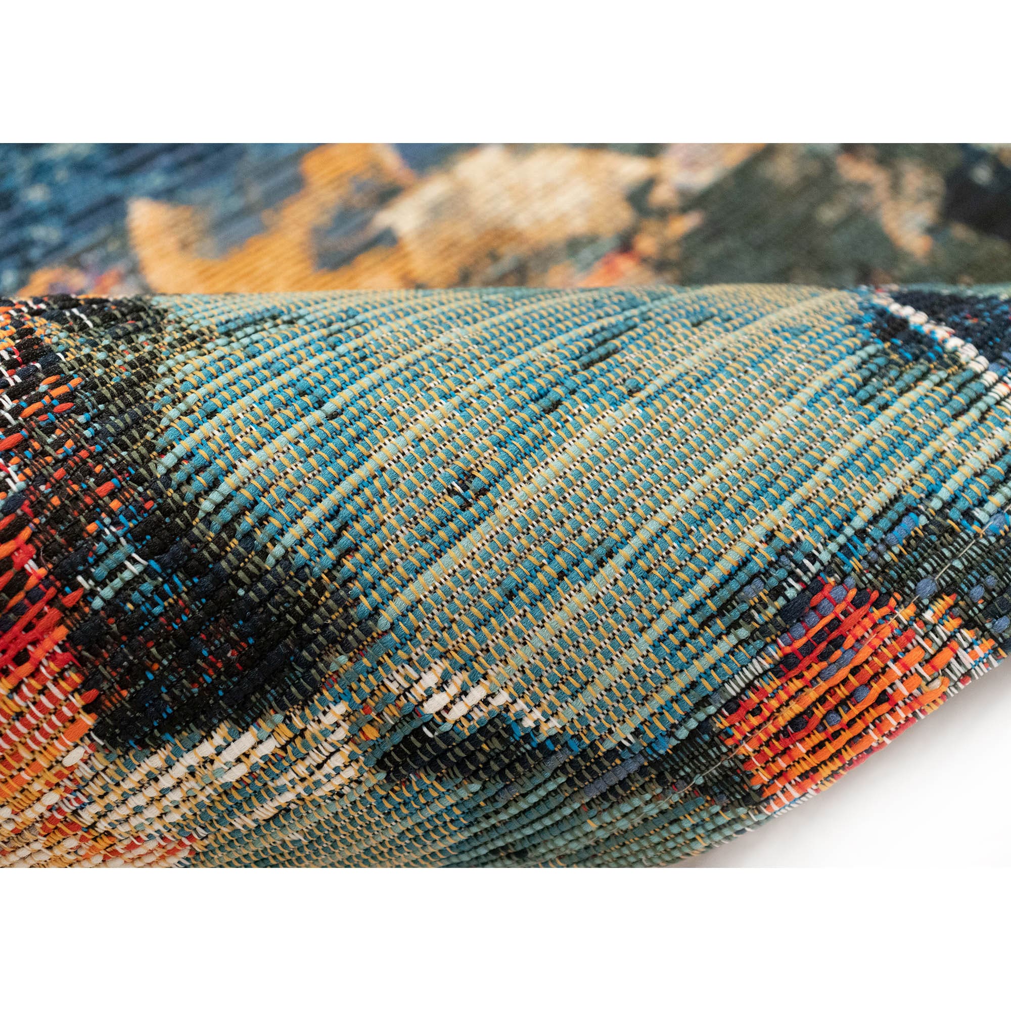 Fall Leaves Multi-Color Synthetic Rectangular Indoor/Outdoor Rug