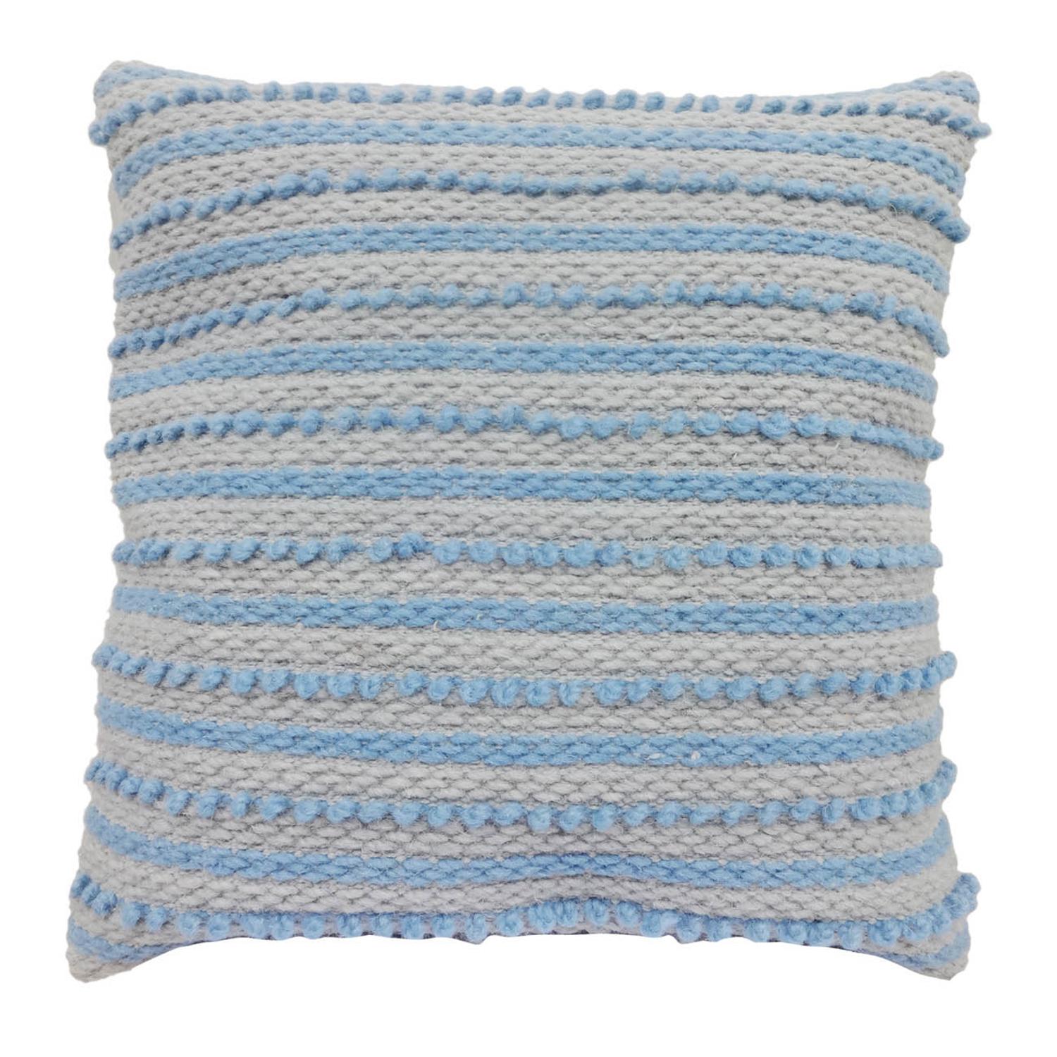 A&B Home TDH39445-BLUE 18-in x 18-in Blue Indoor Decorative Pillow