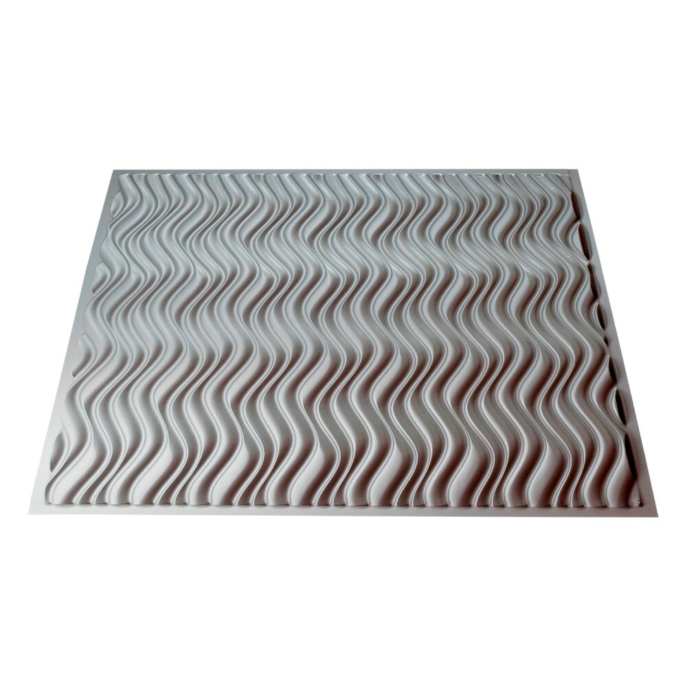 Fasade G71-09 24-in x 24-in Current Vertical Argent Silver PVC Surface-mount Ceiling Tile (1-Pack, 4-sq ft / Case)