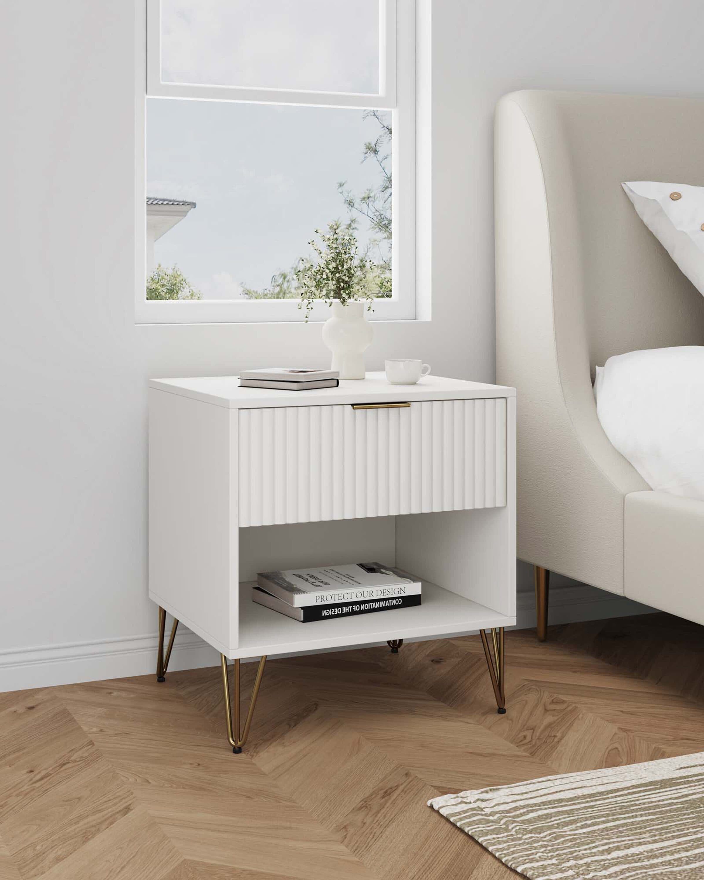 Manhattan Comfort NS001-WH White Nightstand