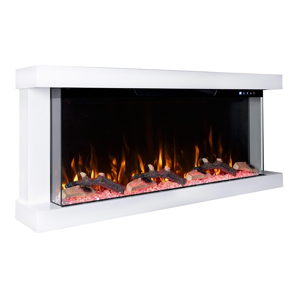 Modern Ember ME-50-3SV-WHTSURR 50-in W White Wall mount Fan-forced Wall-mount Electric Fireplace with Remote Control Included