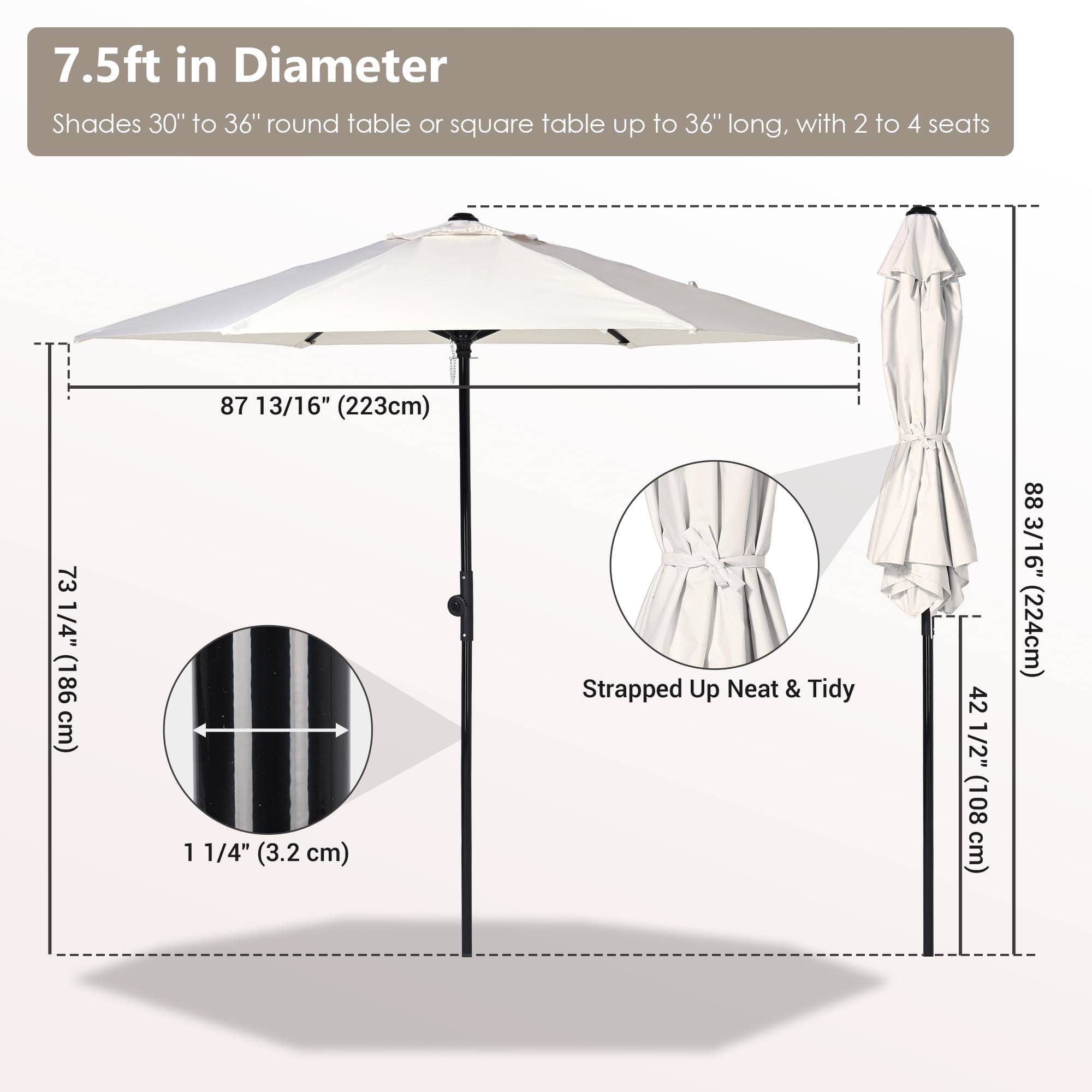 Yescom 07UMB001-7FT-IV-LO Umbrellas-2 - View #7