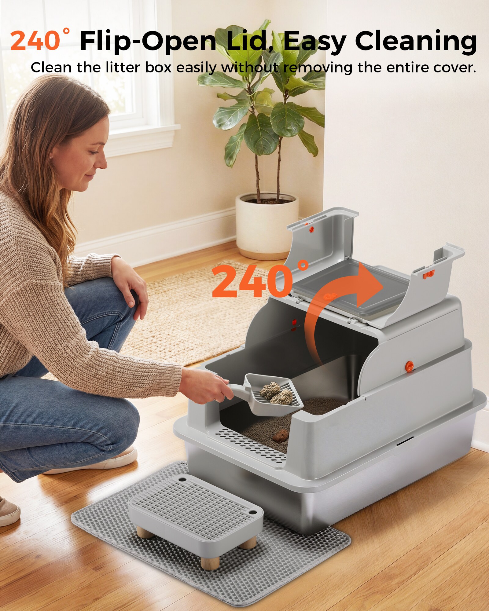 GTPLAYER LOWE-ACB08-GY-XXXL-1 Cat-Litter-Box - View #5