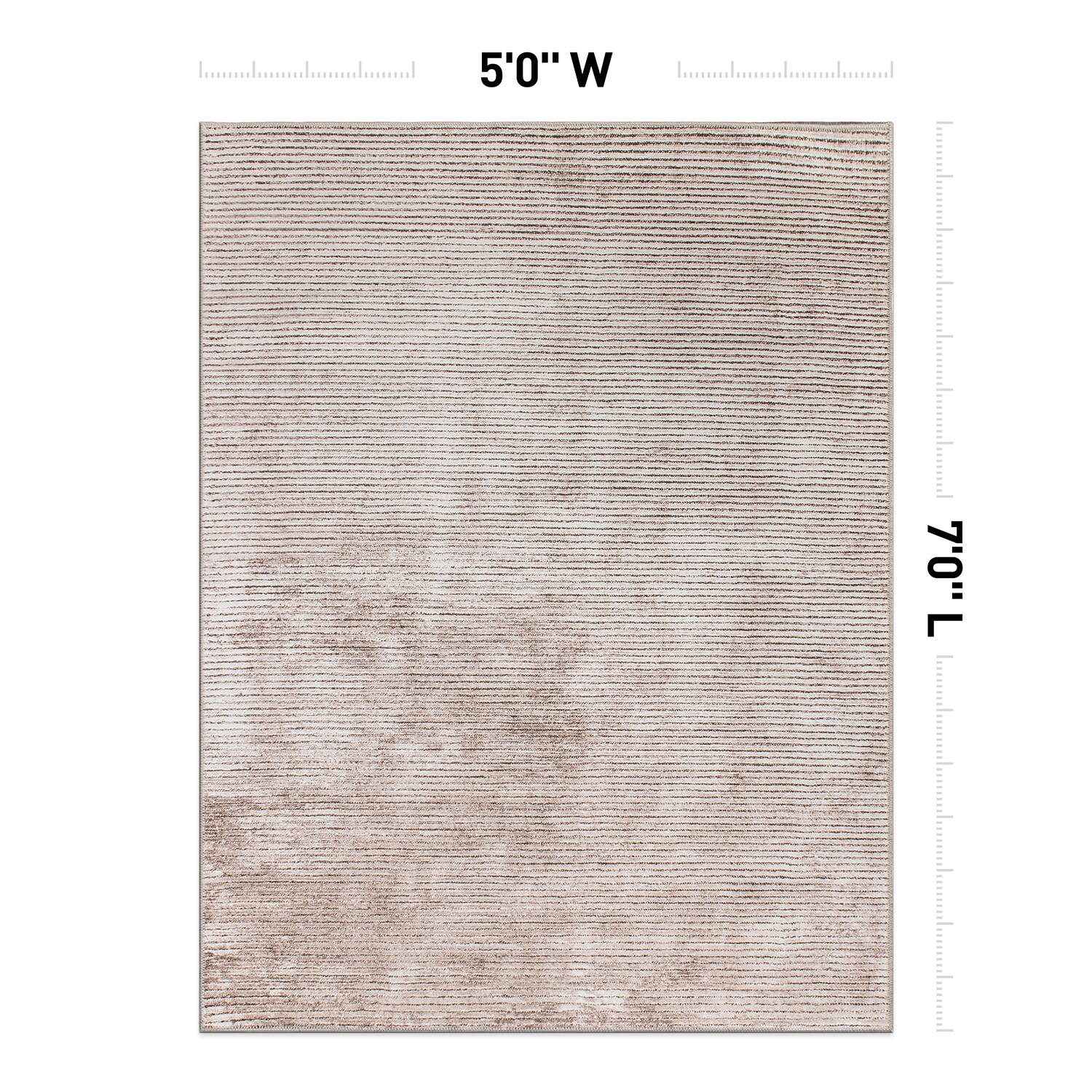 Beige Stripe Flat Woven Reversible Washable Area Rug 5' x 7'