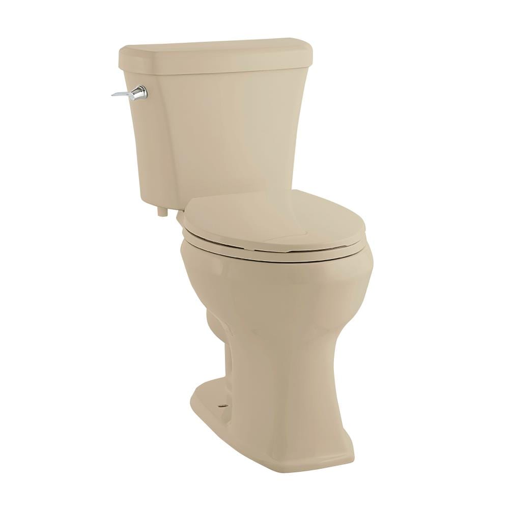 Project Source Danville Bone Elongated Chair Height 2-piece WaterSense Toilet 12-in Rough-In Size (Ada Compliant)