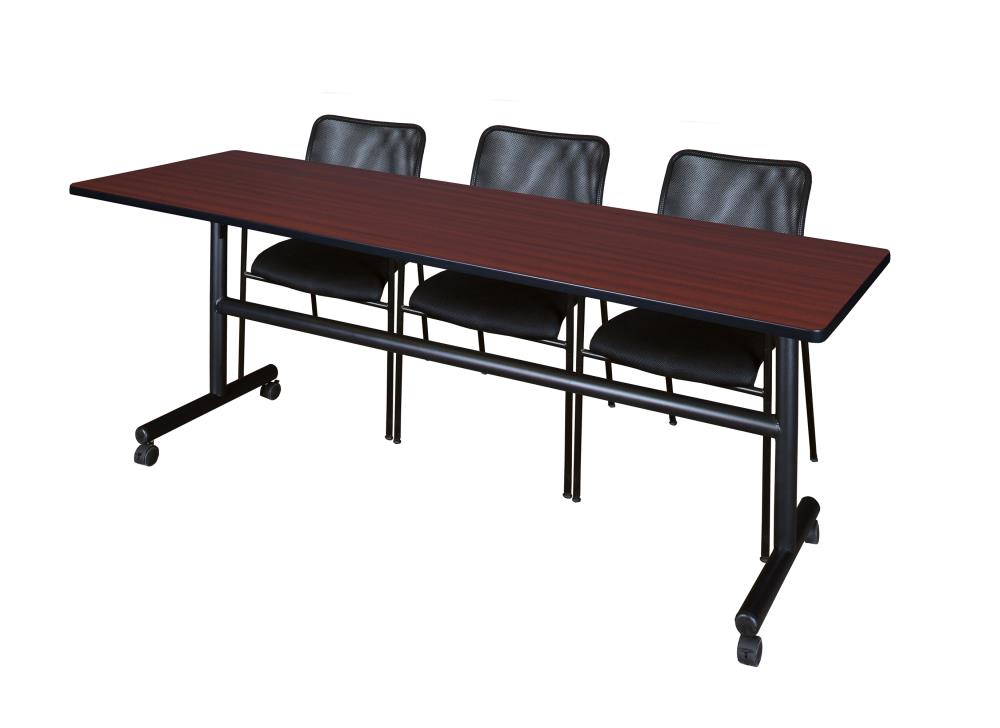 Regency MKFT8424MH75BK Training Brown 4-Person Training Table (84-in W x 29-in H)