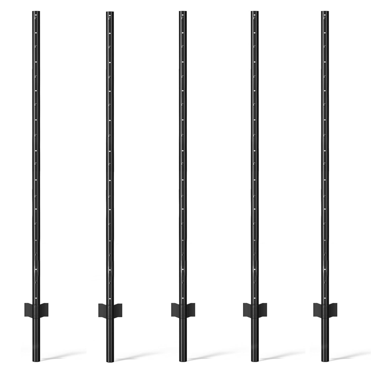 Blisstyle - 7 FT Heavy Duty Metal Fence Post U Post 1.2-in x 84-in 5 Pack Steel Universal Univers...