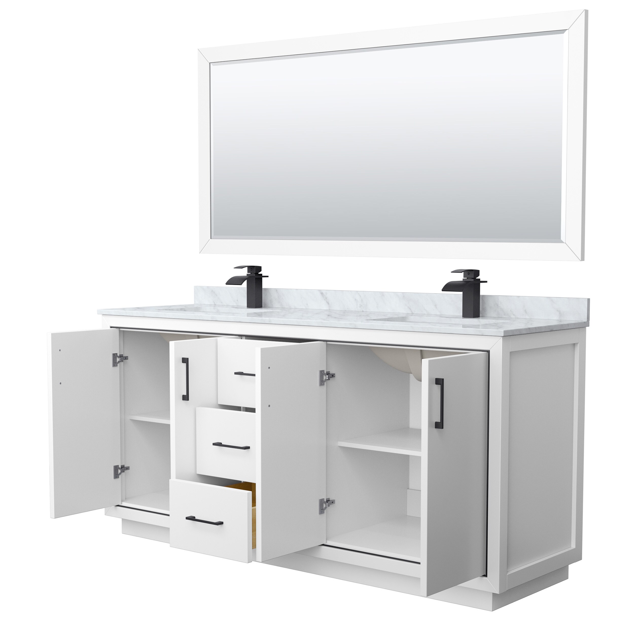 Wyndham Collection WCF111172DWBCMUNSM70 Bath-Vanity-Combo - View #2