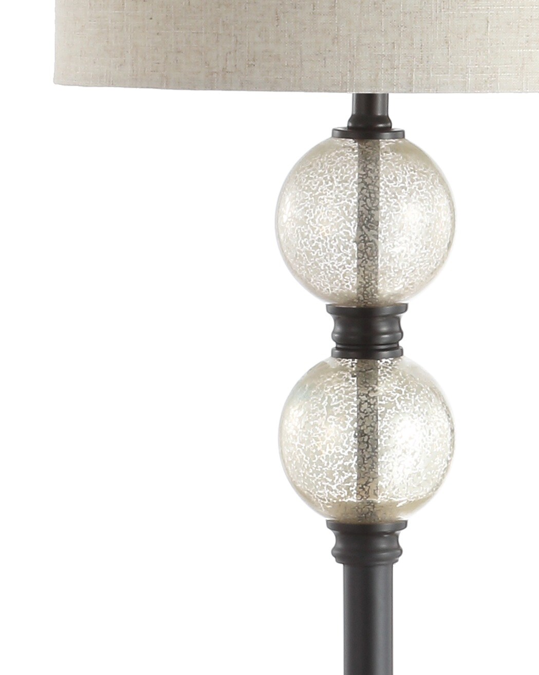 January 60" Black and Bronze Glass Floor Lamp