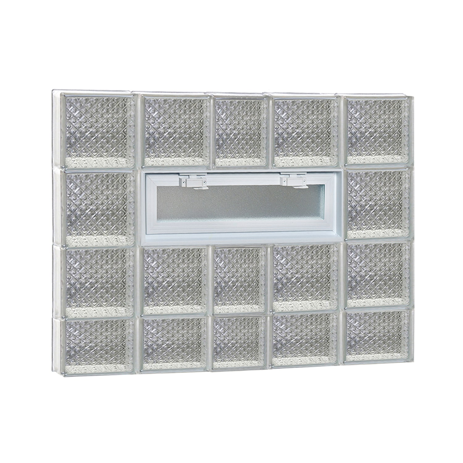 REDI2SET V3830DP Diamond Glass 36-3/4-in x 29-in Frameless Replacement Vented Glass Block Window