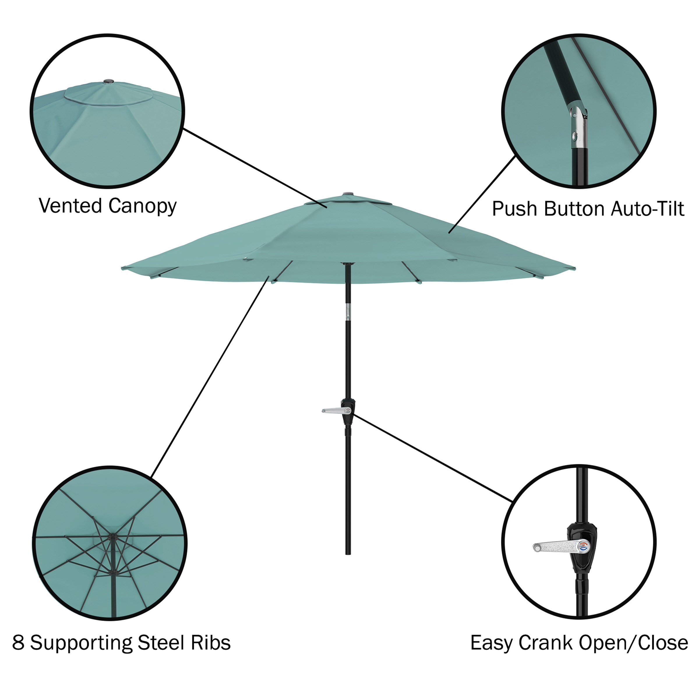 Pure Garden 50-LG1043B Umbrellas-2 - View #9