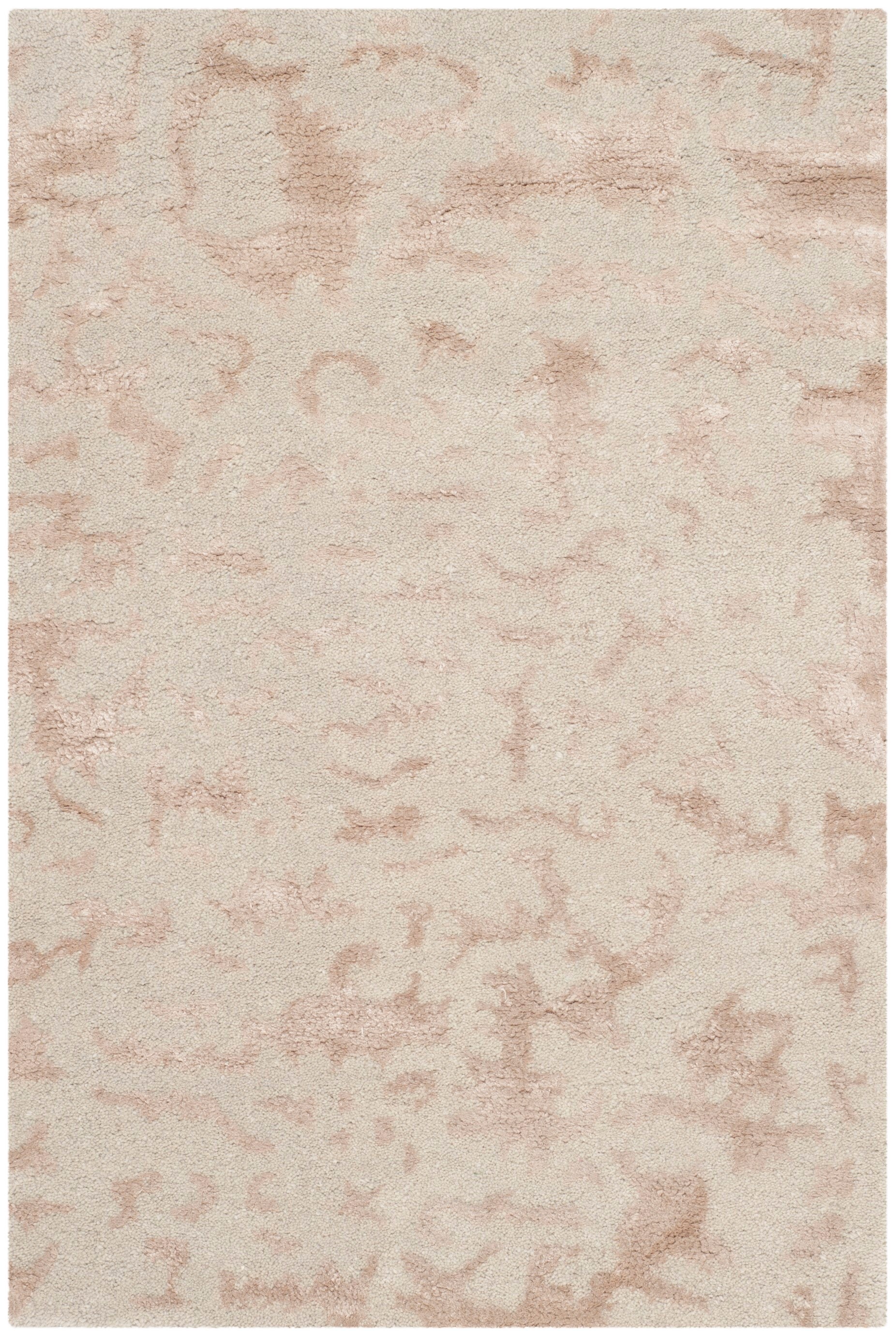Ivory Tufted Handmade Wool and Viscose Rug, 2' x 3'