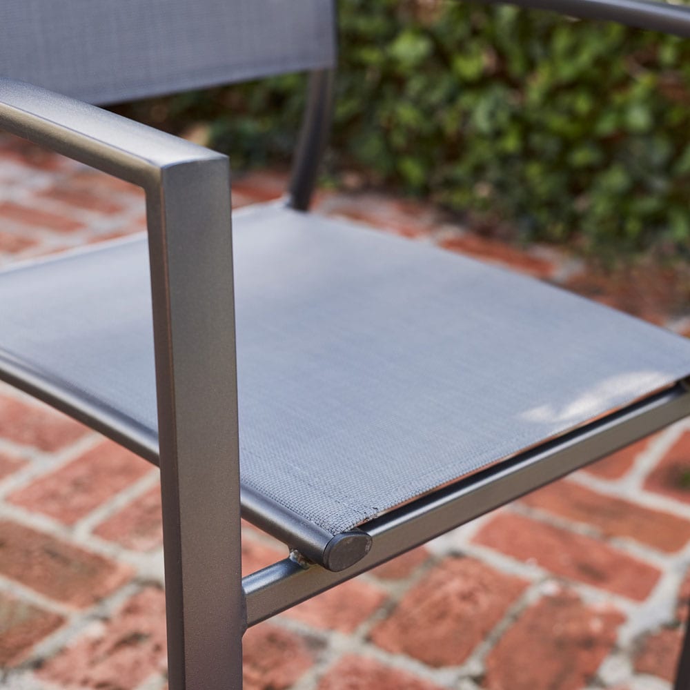 Naples 5-Piece Matte Black and Gray Aluminum Outdoor Dining Set