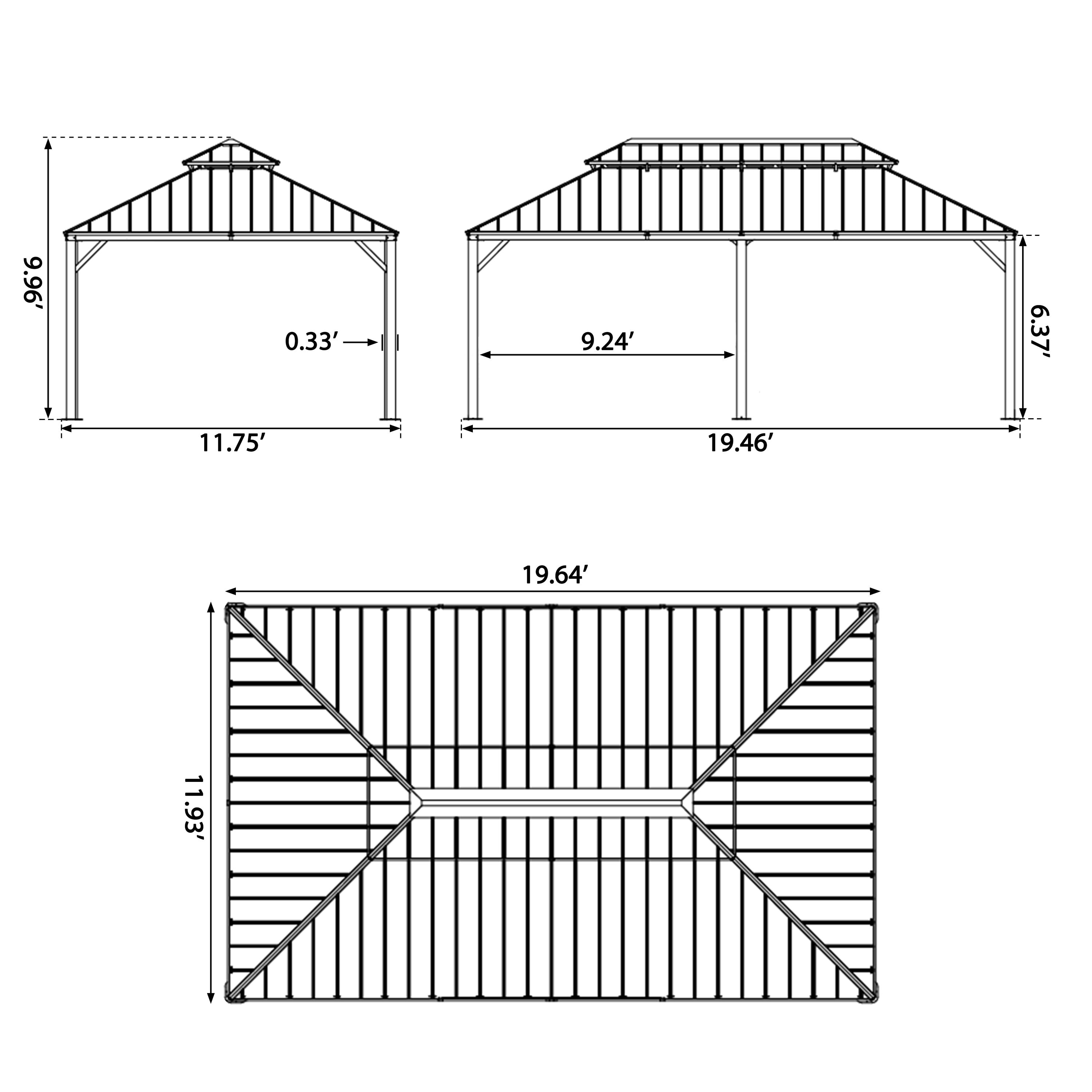 VEIKOUS PG0201-09-D Wood-Resin-Gazebos - View #2
