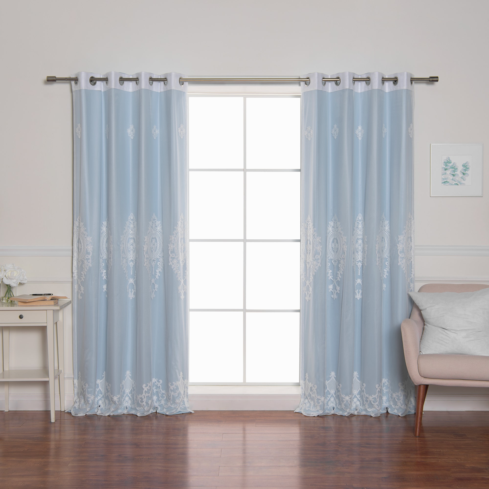 Best Home Fashion MM-DAMAS-96-SKYBLUE curtains - View #6