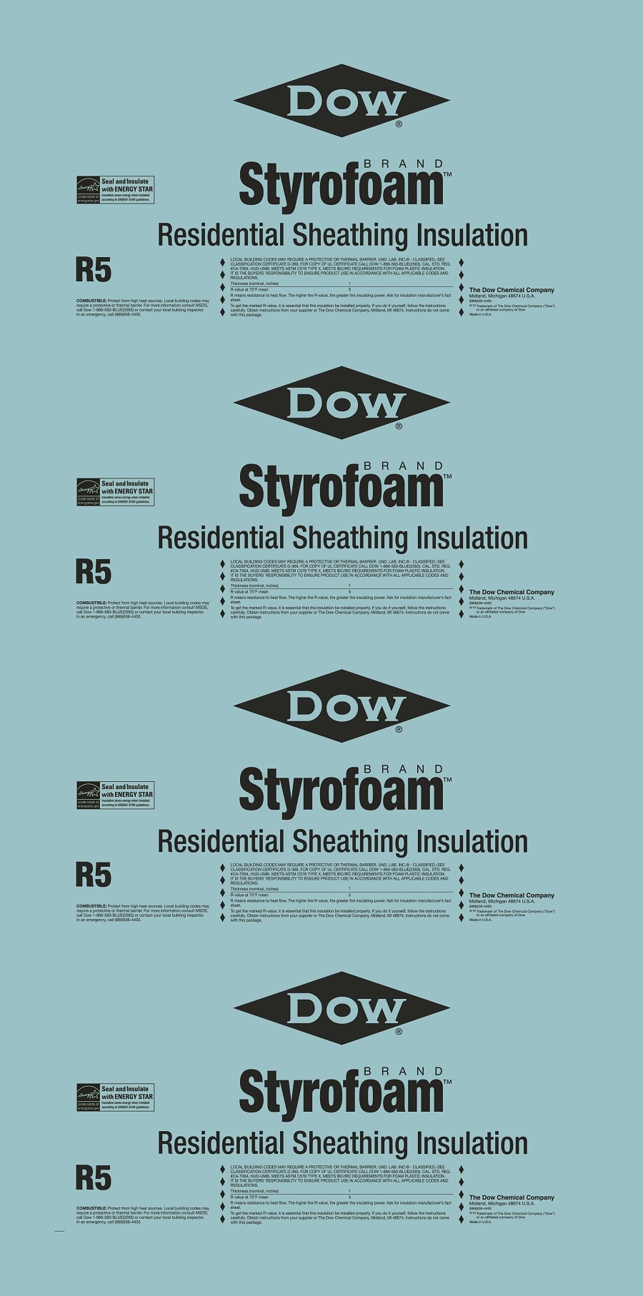 STYROFOAM R-2.75, 0.55-in x 4-ft x 8-ft Residential Sheathing Faced  Polystyrene Board Insulation in the Board Insulation department at