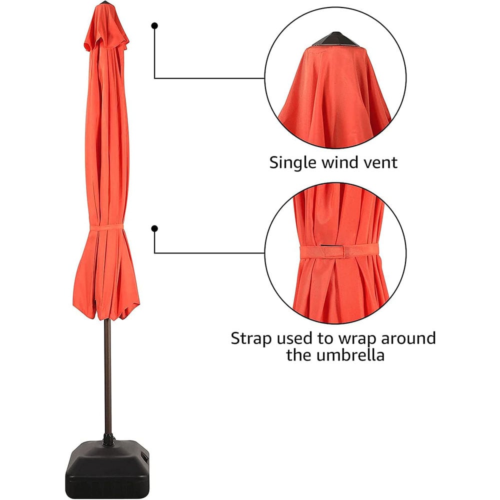 Sunrinx 11-ft Red Polyester Market Patio Umbrella with Crank and ...