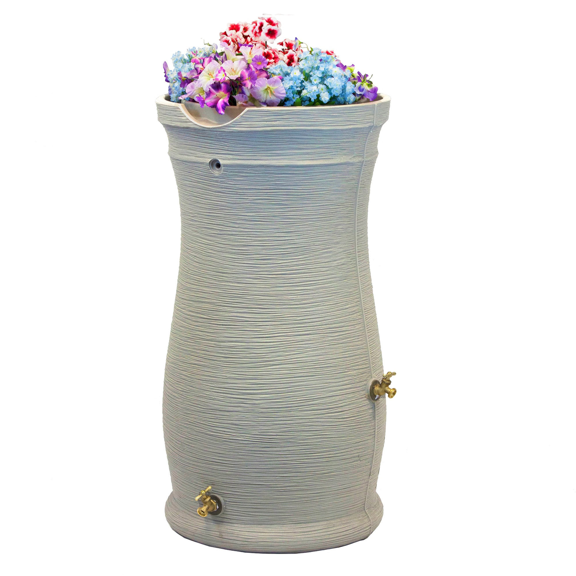 Good Ideas  Impressions 50 Gallon Capri Rain Saver Barrel 2 Spigots Sandstone