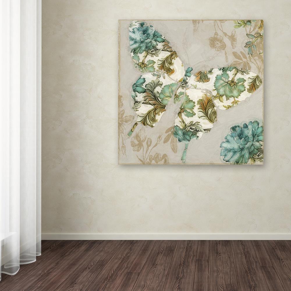 Trademark Fine Art Framed 14-in H x 14-in W Floral Print on Canvas in ...