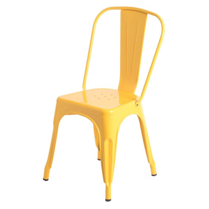 Bold Tones Casual Yellow Metal Accent, Yellow Metal Chairs