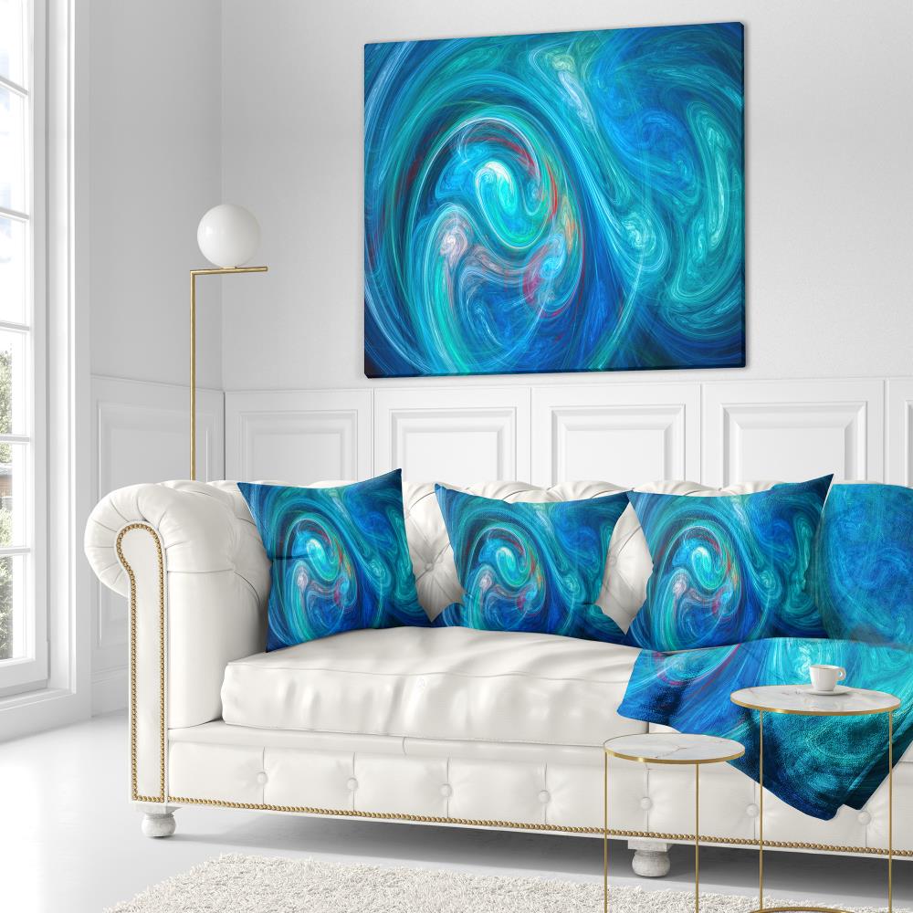 Designart CU15918-16-16 16-in x 16-in Blue Indoor Decorative Pillow