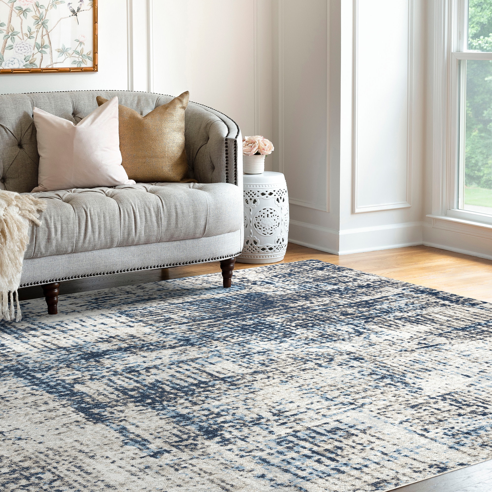 Tayse Palazzo 5 X 8 (ft) Blue Indoor Area Rug PLZ2717 5X8 at Lowes.com