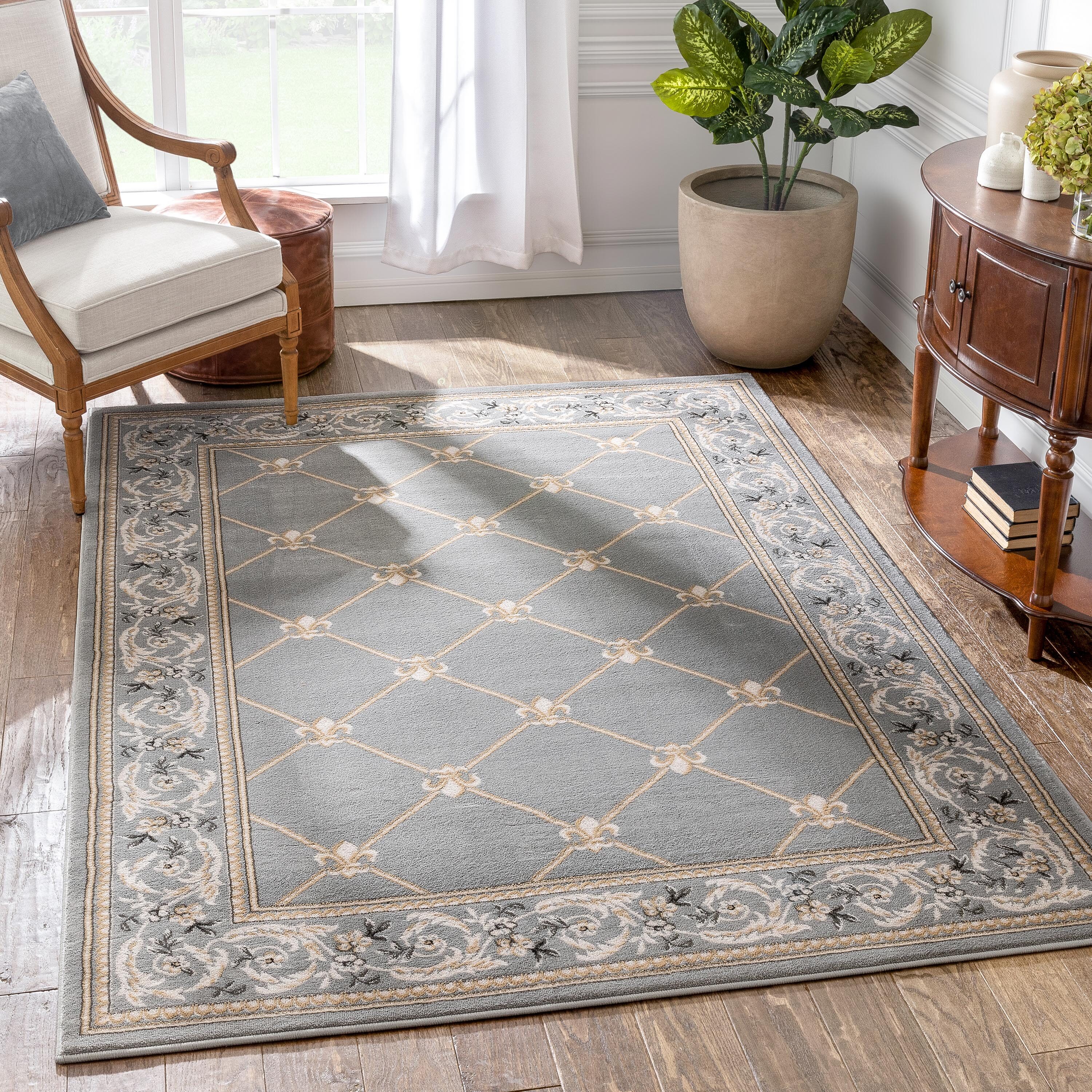 9x13 Traditional Gray Large Area Rugs for Living Room