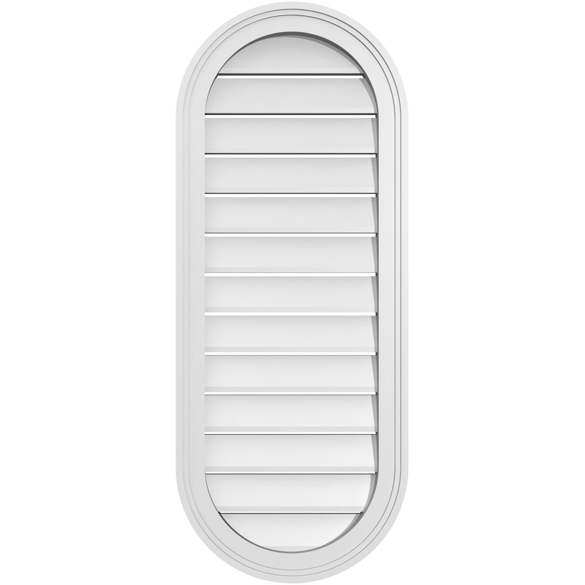 Ekena Millwork GVPVR16X4002SF 16-Inches x 40-Inches Off-white Oval PVC Gable Louver Vent