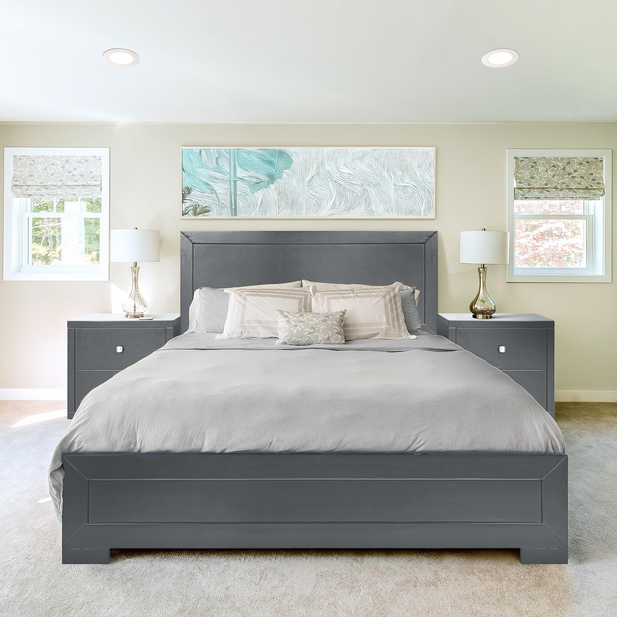 Camden Isle 112932 Oxford Charcoal Queen Wood Platform Bed