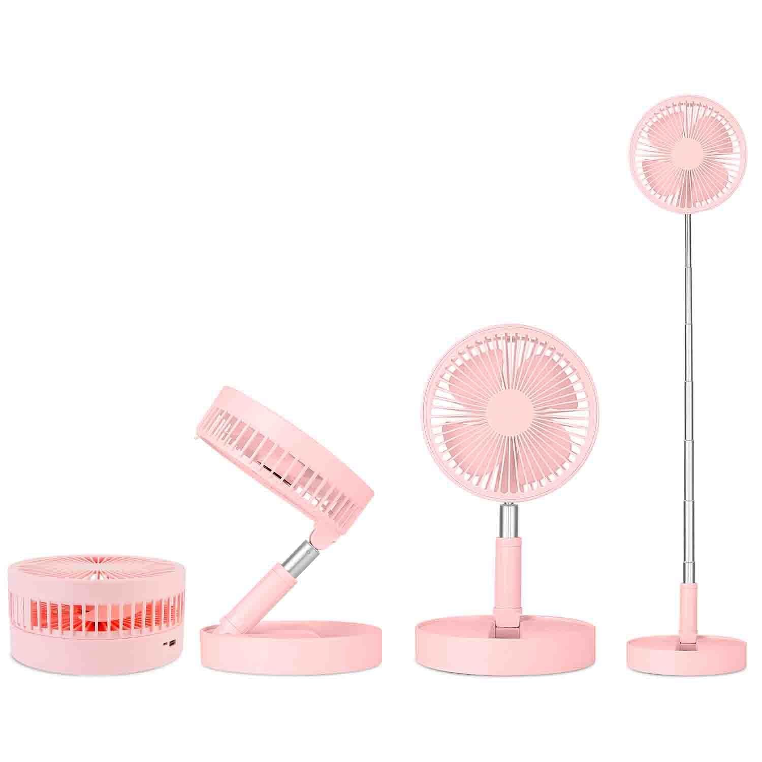 Siavonce XHHAHEHU 8-in 5 -Volt Indoor Pink Floor Fan Battery Included Charger Included