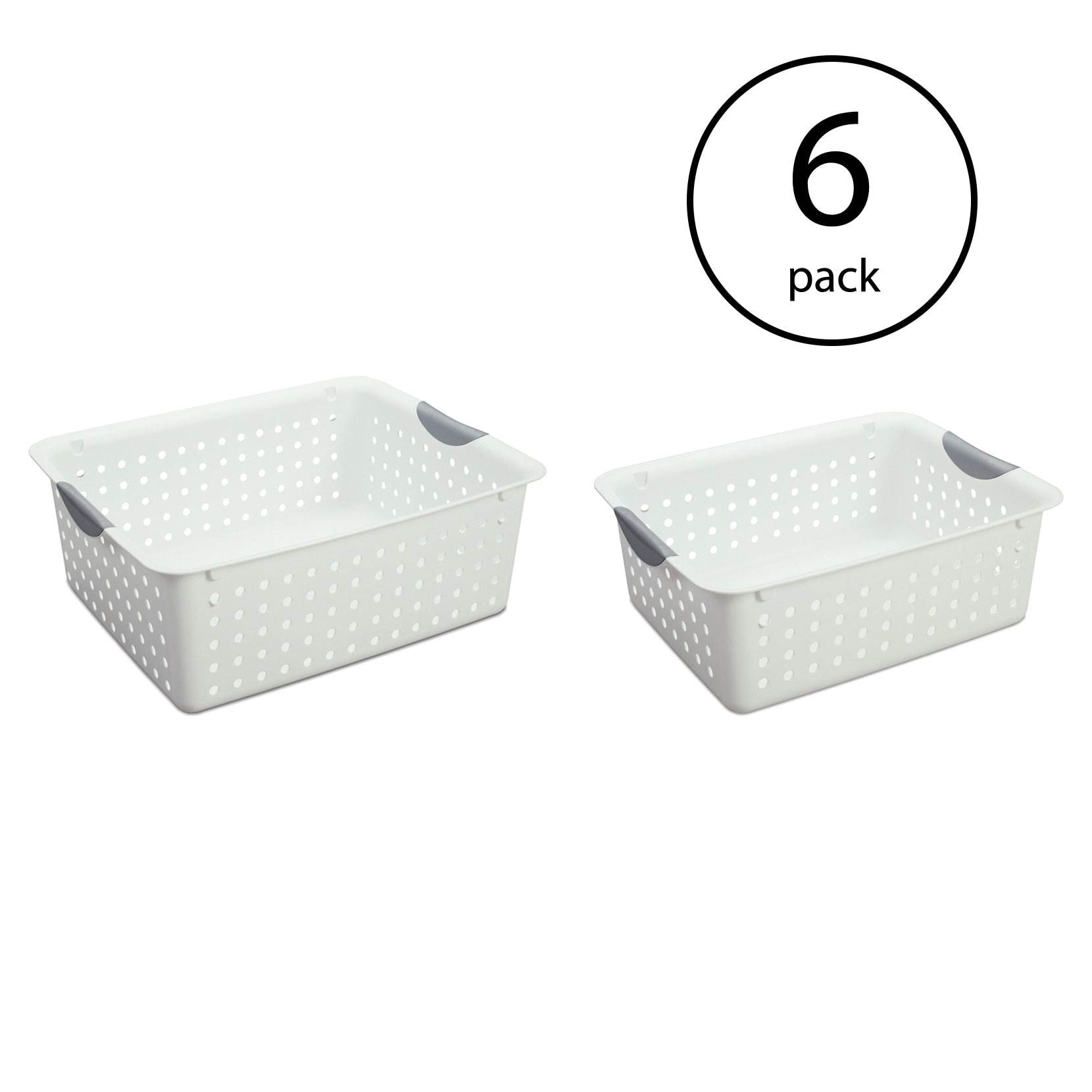 Sterilite Corporation 6-Pack 13.12-in W x 10-in H x 16-in D White Plastic  Stackable Basket in the Storage Bins & Baskets department at