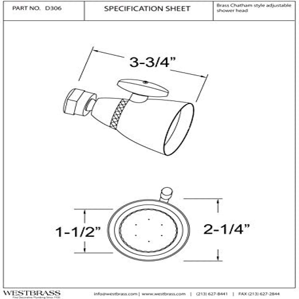 WESTBRASS D306-26 Fixed-Showerhead - View #2