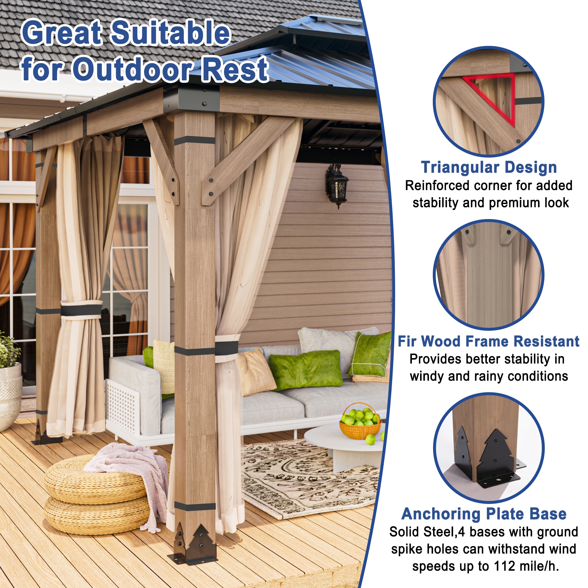 Dimakai DK-06KTSC12S8 Wood-Resin-Gazebos - View #6