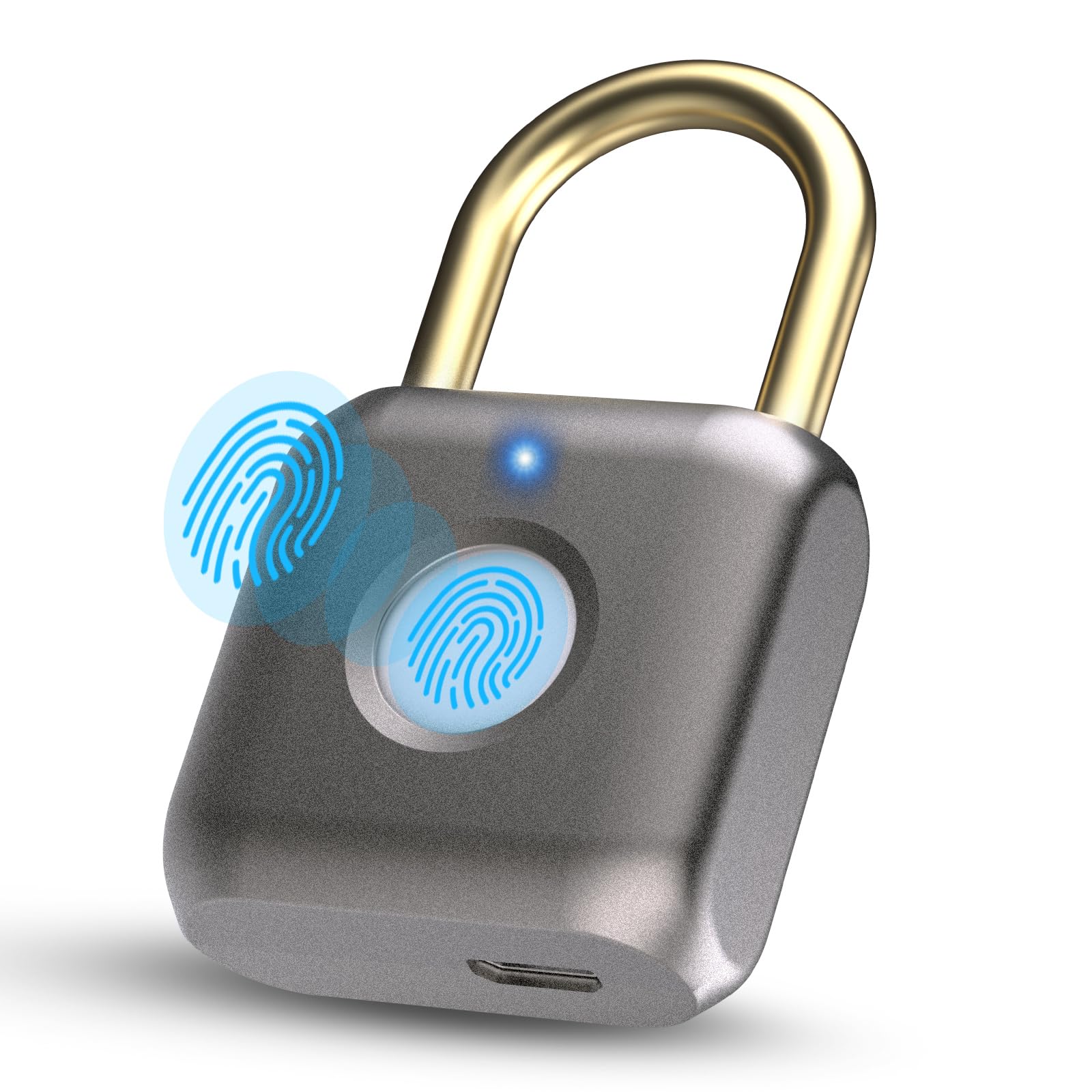 AOIZGMY  Fingerprint Padlock Smart Padlock Locker Lock Biometric Keyless Fingerprint Lock for Gym Locker Toolbox Locker Door Luggage
