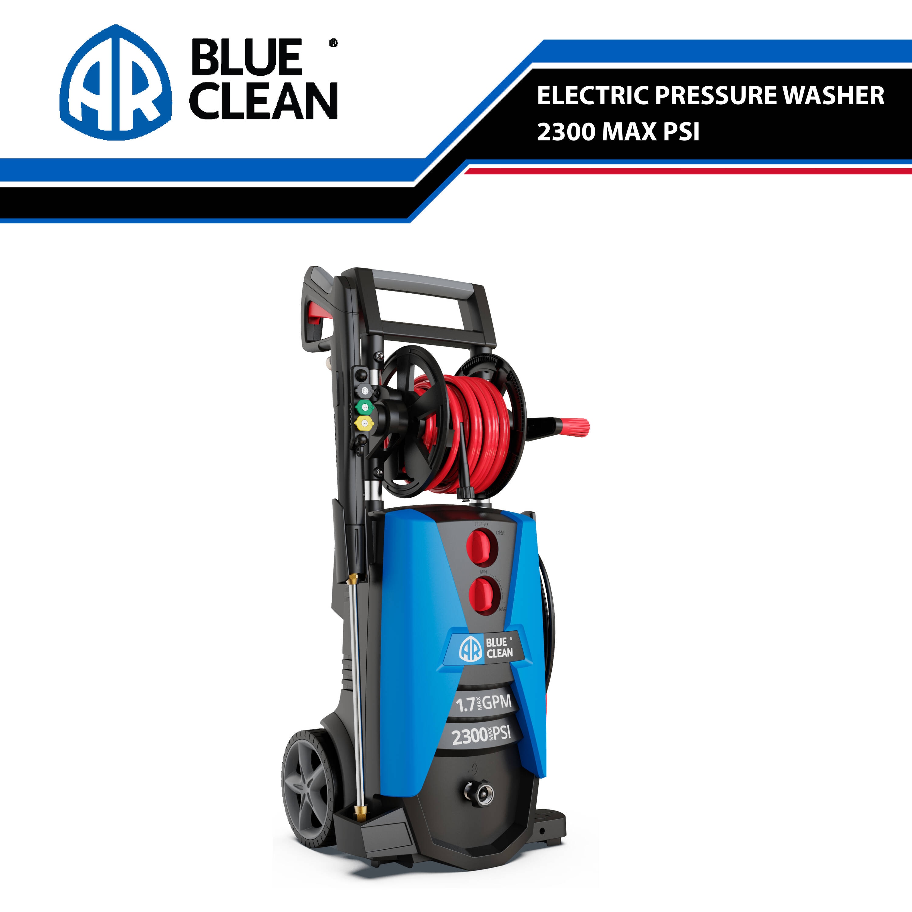 AR Blue Clean BC390HSS Bc390HSS 2300-PSI 1.7-GPM Cold Water Electric Pressure washer with 4 Spray Tips