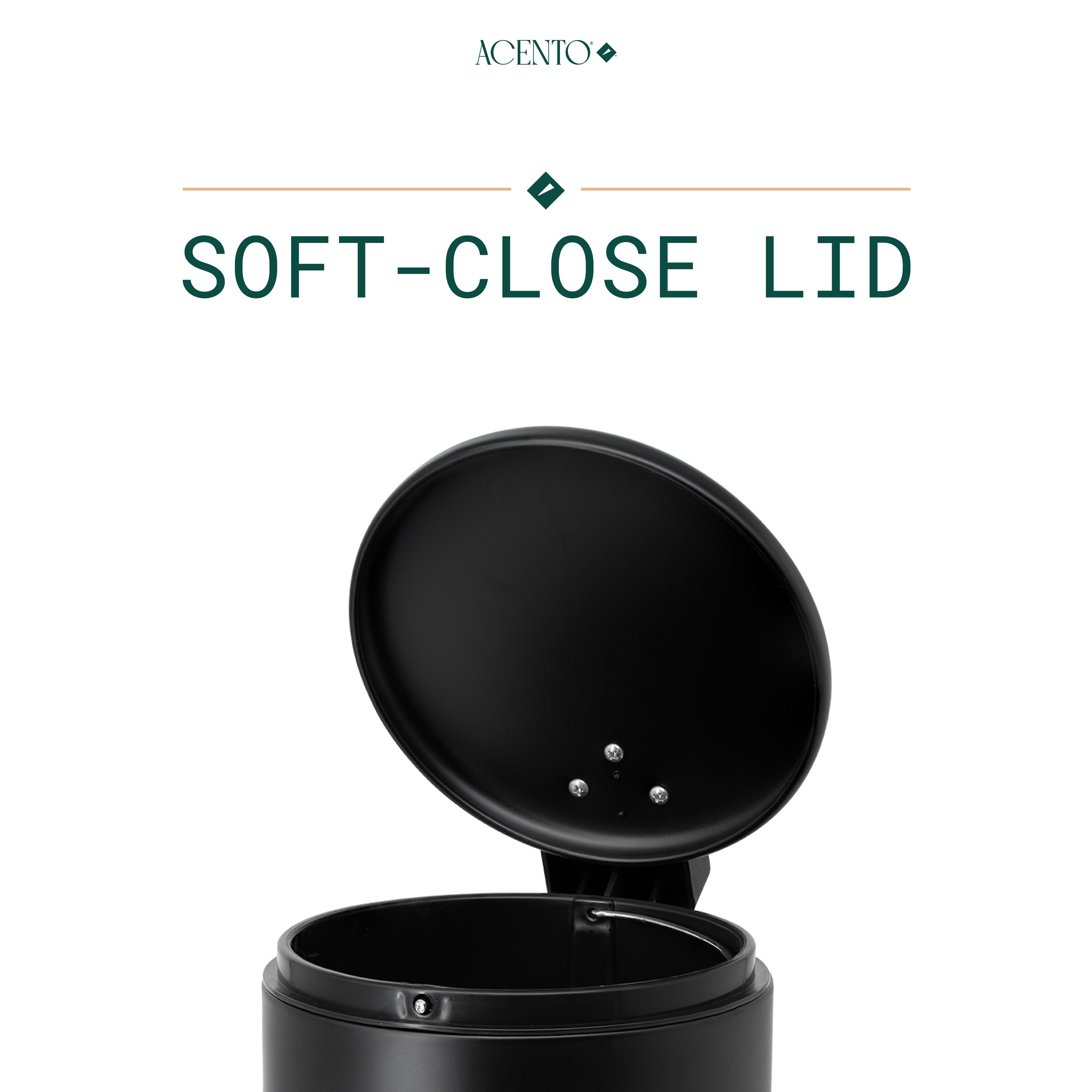 Matte Black Stainless Steel Round Pedal Trash Can