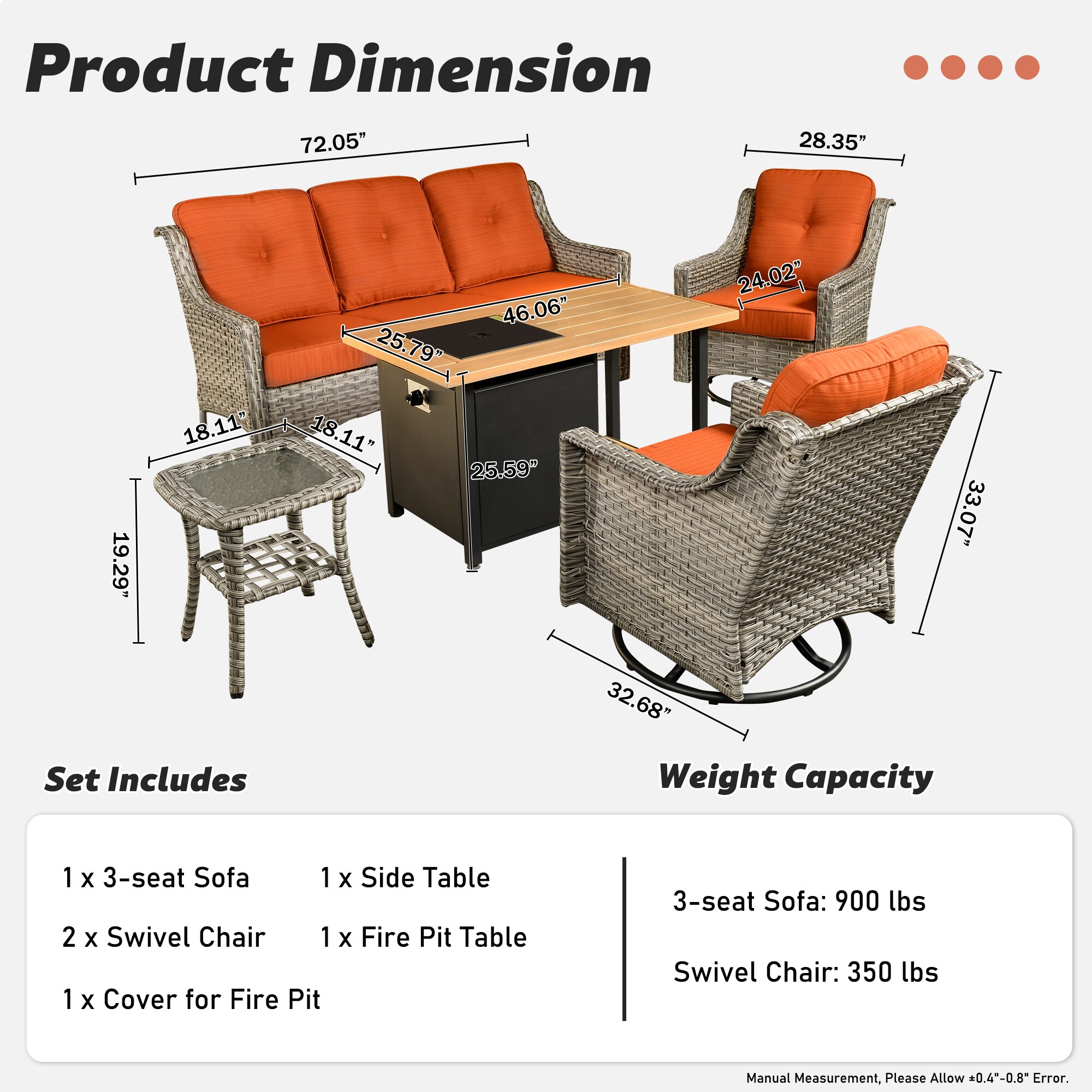 Ovios RFP11PD8-4Y Patio-Conversation-Sets - View #7