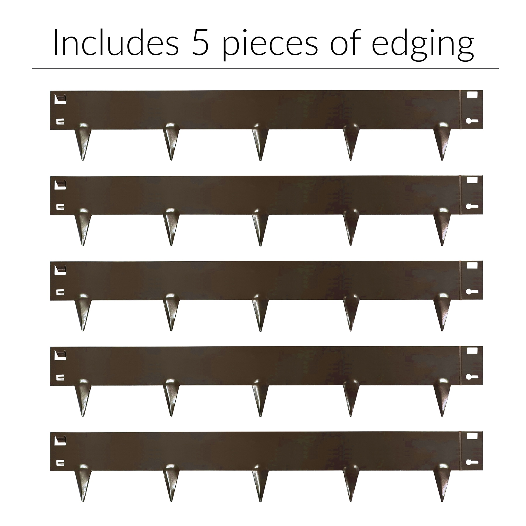 5 x 39 inch Brown Rubber No Dig Landscape Garden Border Edging (Pack 5)  Easy Use