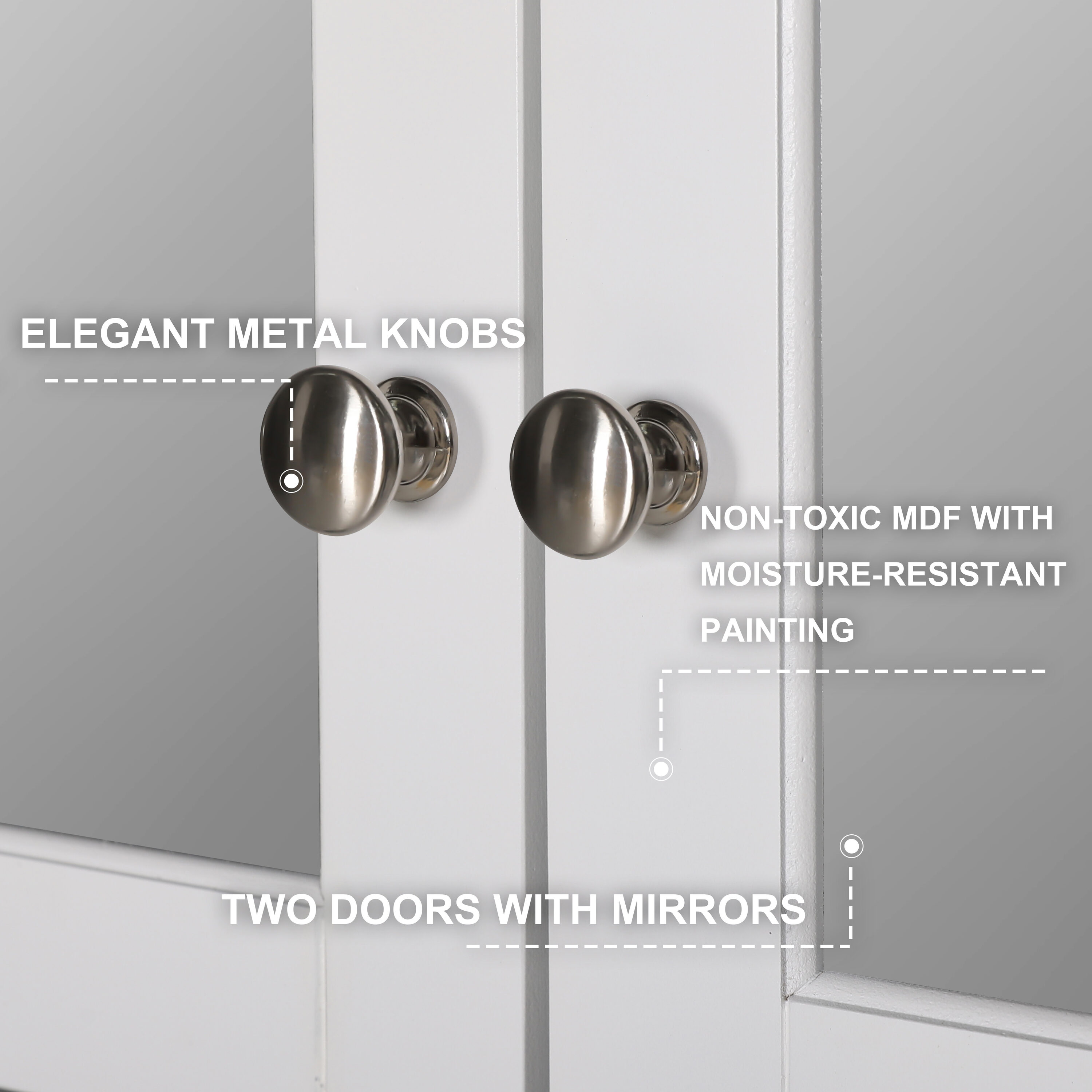 VEIKOUS BC-006-WHITE Bathroom-Medicine-Cabinets - View #7