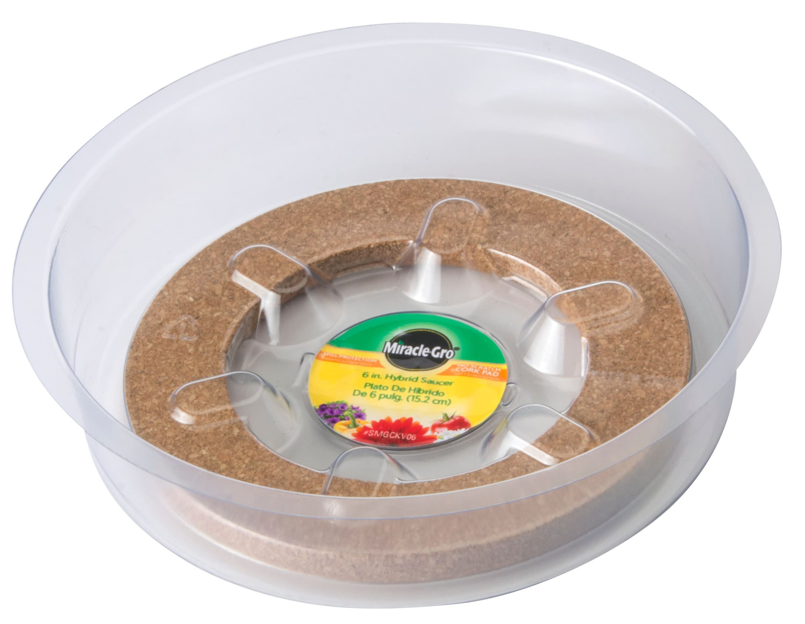 Miracle-Gro SMGCKV08L 8.40-Inches Clear Plastic Plant Saucer