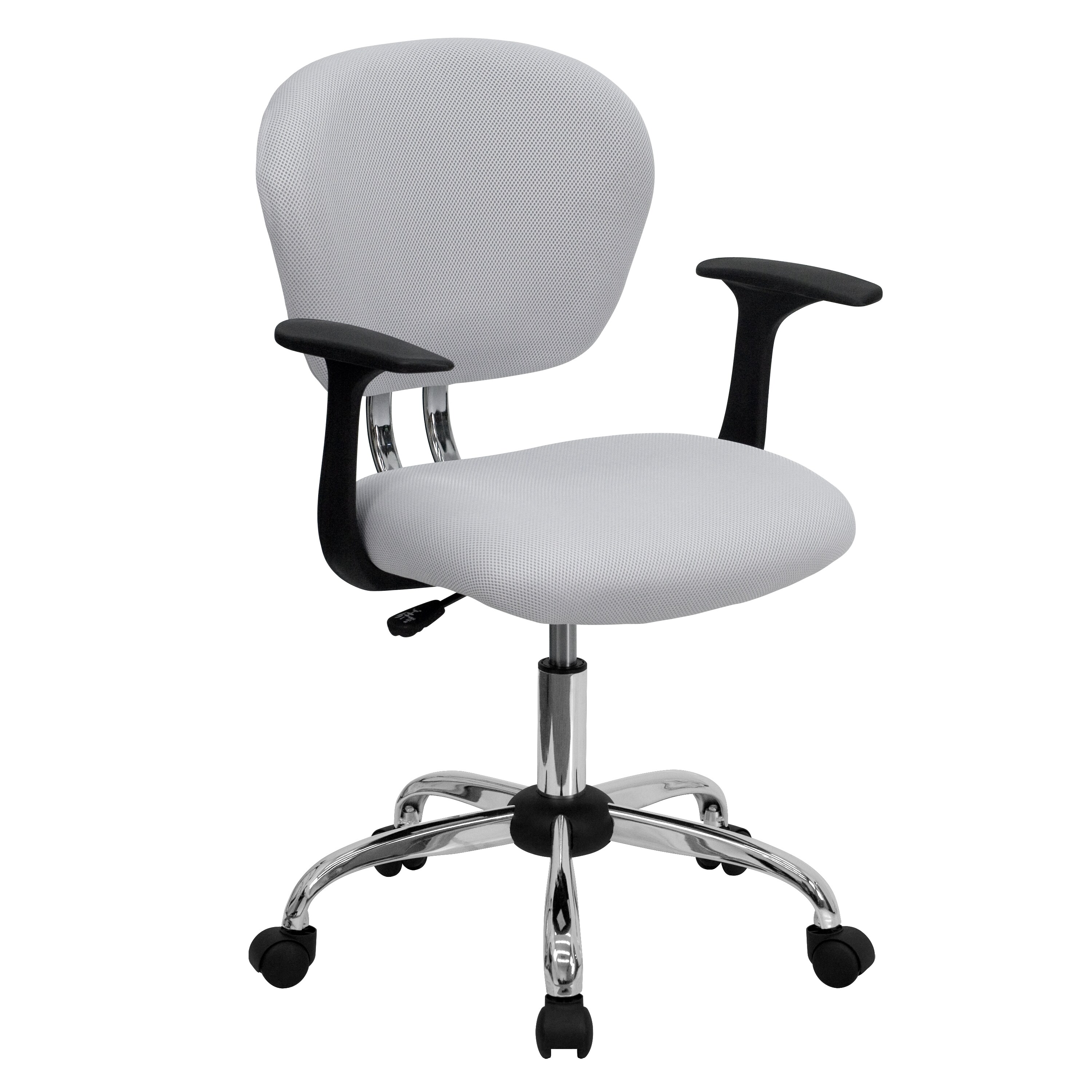 Flash Furniture 847254017923 Beverly White Contemporary Adjustable Height Swivel Mesh Task Chair