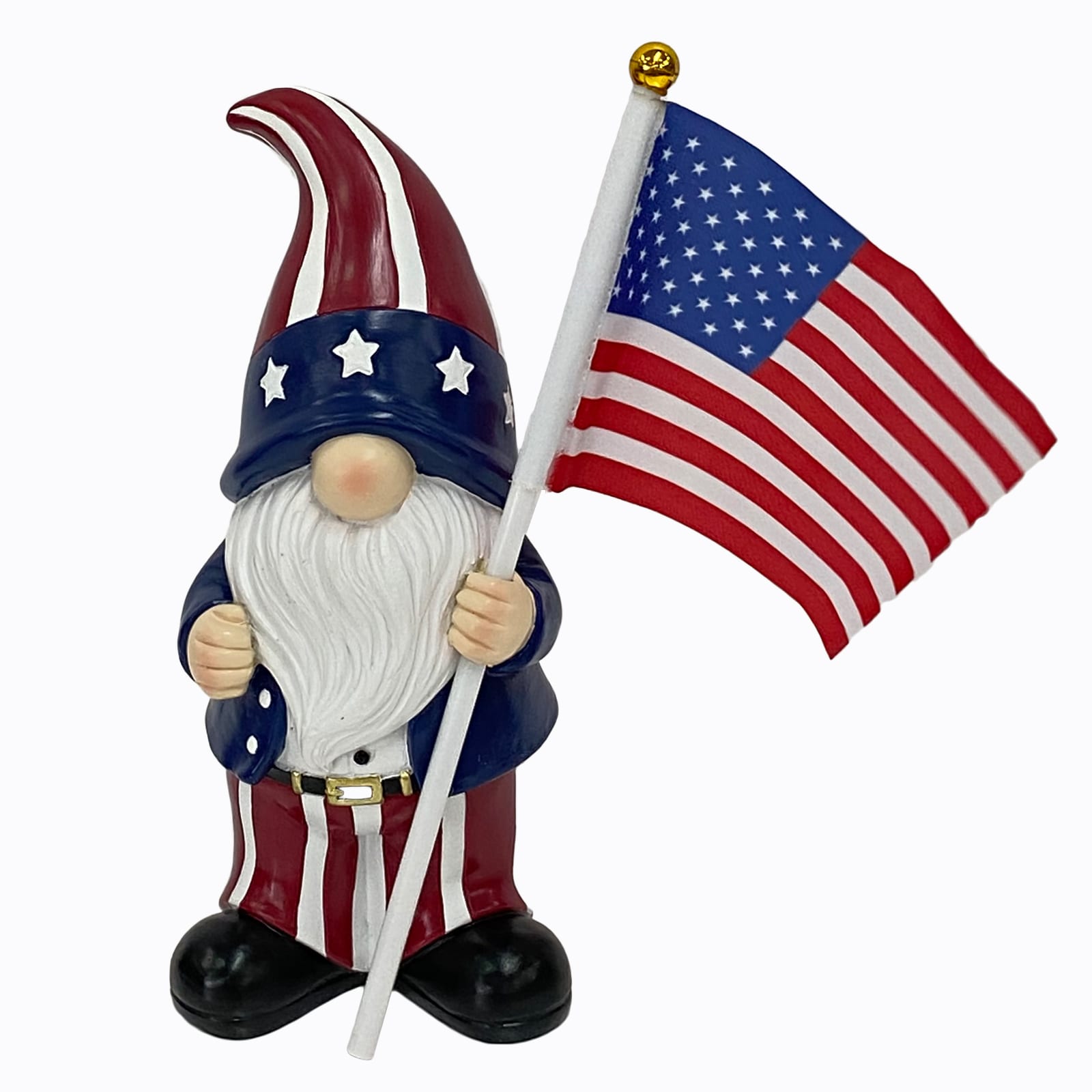 Holiday Living LW430-OXJE22 Resin Indoor/Outdoor Tabletop decoration Gnome 4th of July Decor