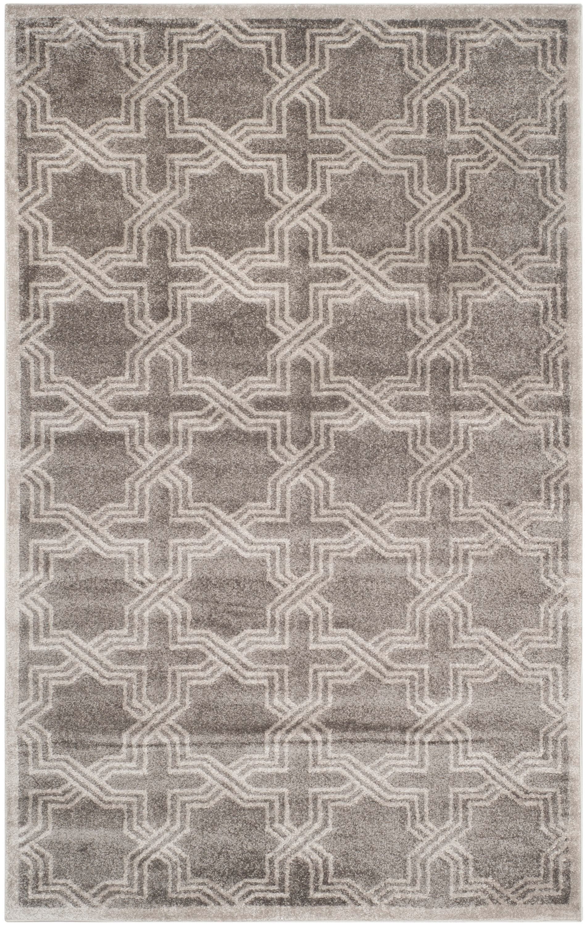 Safavieh AMT413C-5 Amherst Marco 5 x 8 (ft) Loomed Synthetic Gray/Light Gray Rectangular Indoor Geometric Farmhouse/Cottage Area rug